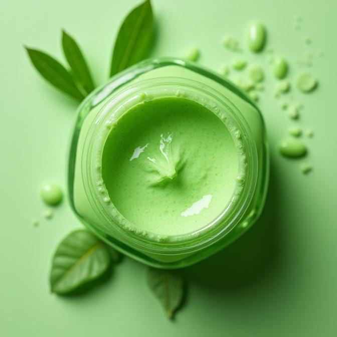 Máscara facial de argila verde